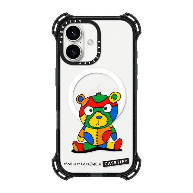 Matthew Langille x CASETiFY iPhone 16 Case Black バウンスケース Stitches the Bear by Matthew Langille Matthew Langille x CASETiFY iPhone 16 Case Black バウンスケース Stitches the Bear by Matthew Langille