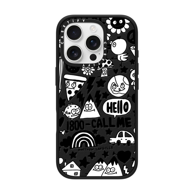Matthew Langille x CASETiFY iPhone 16 Pro Case Sticker,Cartoon Matte Black Impact Case MagSafe Compatible Doodles 2022 by Matthew Langille Father's Day Matthew Langille x CASETiFY iPhone 16 Pro Case Sticker,Cartoon Matte Black Impact Case MagSafe Compatible Doodles 2022 by Matthew Langille Father's Day