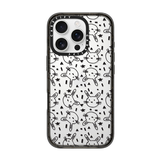 Matthew Langille x CASETiFY iPhone 16 Pro ケース Bunny,Animal ブラック インパクトケース Bunnies by Matthew Langille Back to School Matthew Langille x CASETiFY iPhone 16 Pro ケース Bunny,Animal ブラック インパクトケース Bunnies by Matthew Langille Back to School