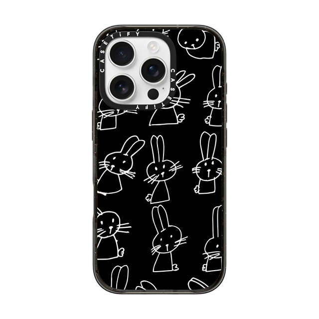 Matthew Langille x CASETiFY iPhone 16 Pro ケース Animal,Cartoon ブラック インパクトケース Bunny Phone by Matthew Langille Back to School Matthew Langille x CASETiFY iPhone 16 Pro ケース Animal,Cartoon ブラック インパクトケース Bunny Phone by Matthew Langille Back to School
