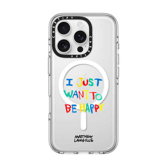 Matthew Langille x CASETiFY iPhone 16 Pro ケース Pop Art クリア クリア ケース MagSafe対応 I Just Want to Be Happy Back to School Matthew Langille x CASETiFY iPhone 16 Pro ケース Pop Art クリア クリア ケース MagSafe対応 I Just Want to Be Happy Back to School