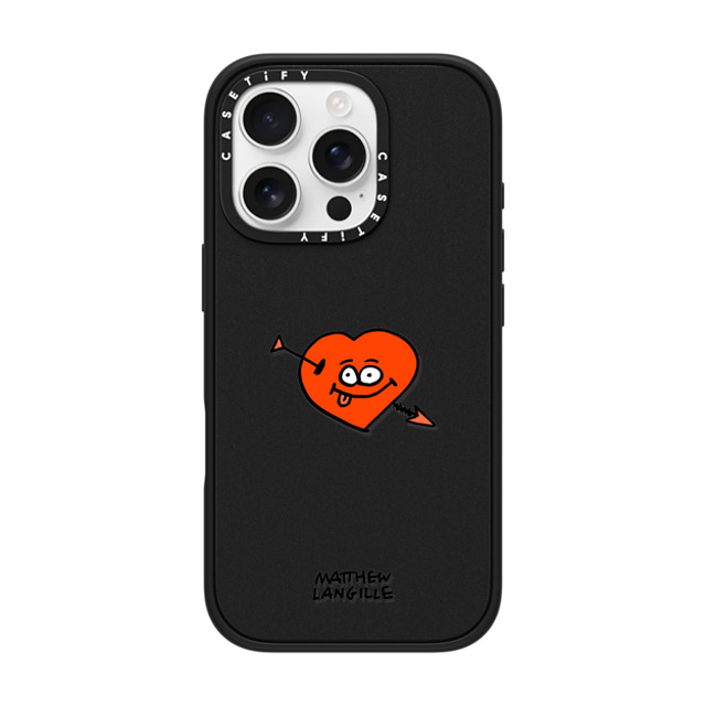 Matthew Langille x CASETiFY iPhone 16 Pro Case Pop Art マットブラック Impact Case MagSafe Compatible Heart Mother's Day Matthew Langille x CASETiFY iPhone 16 Pro Case Pop Art マットブラック Impact Case MagSafe Compatible Heart Mother's Day