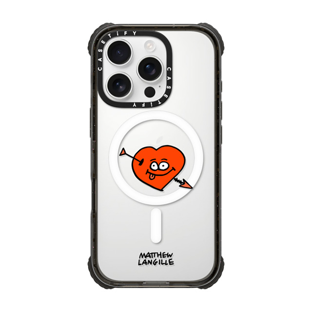 Matthew Langille x CASETiFY iPhone 16 Pro ケース Pop Art ブラック ウルトラ インパクトケース MagSafe 対応 Heart Father's Day Matthew Langille x CASETiFY iPhone 16 Pro ケース Pop Art ブラック ウルトラ インパクトケース MagSafe 対応 Heart Father's Day