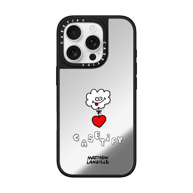 Matthew Langille x CASETiFY iPhone 16 Pro Case Pop Art Silver on Black ミラーケース MagSafe対応 Cloud Back to School Matthew Langille x CASETiFY iPhone 16 Pro Case Pop Art Silver on Black ミラーケース MagSafe対応 Cloud Back to School