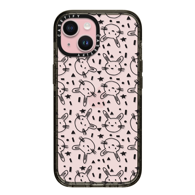 Matthew Langille x CASETiFY iPhone 15 ケース ブラック インパクトケース Bunnies by Matthew Langille