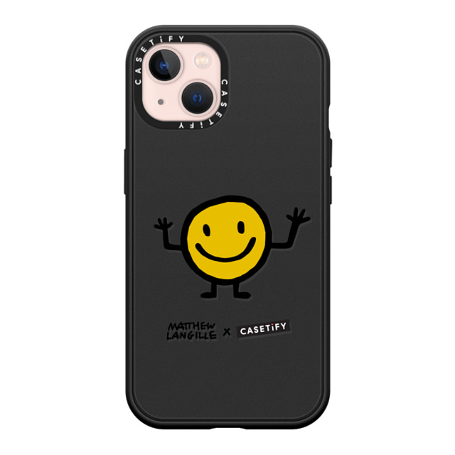 Matthew Langille x CASETiFY iPhone 13 ケース マットブラック インパクトケース MagSafe対応 Smile by Matthew Langille