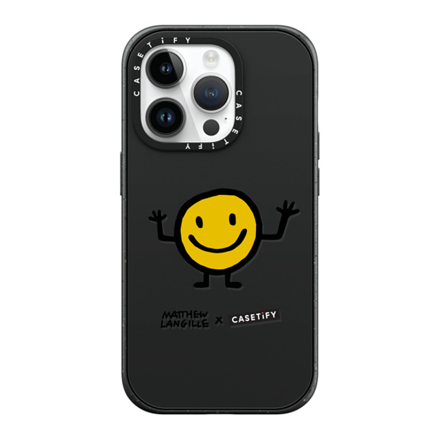 Matthew Langille x CASETiFY iPhone 14 Pro ケース マットブラック インパクトケース MagSafe対応 Smile by Matthew Langille