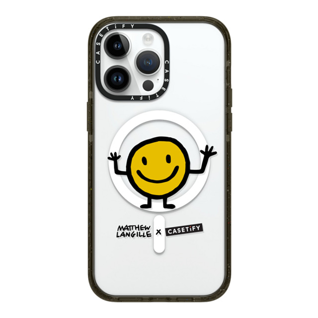 Matthew Langille x CASETiFY iPhone 14 Pro Max ケース ブラック インパクトケース MagSafe対応 Smile by Matthew Langille