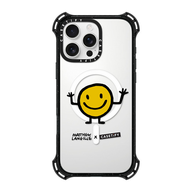 Matthew Langille x CASETiFY iPhone 16 Pro Max ケース ブラック バウンスケース Smile by Matthew Langille