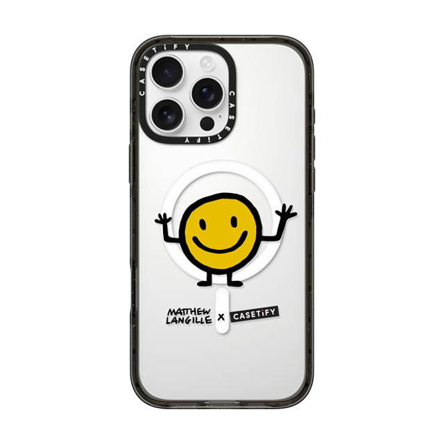 Matthew Langille x CASETiFY iPhone 16 Pro Max ケース ブラック インパクトケース MagSafe対応 Smile by Matthew Langille