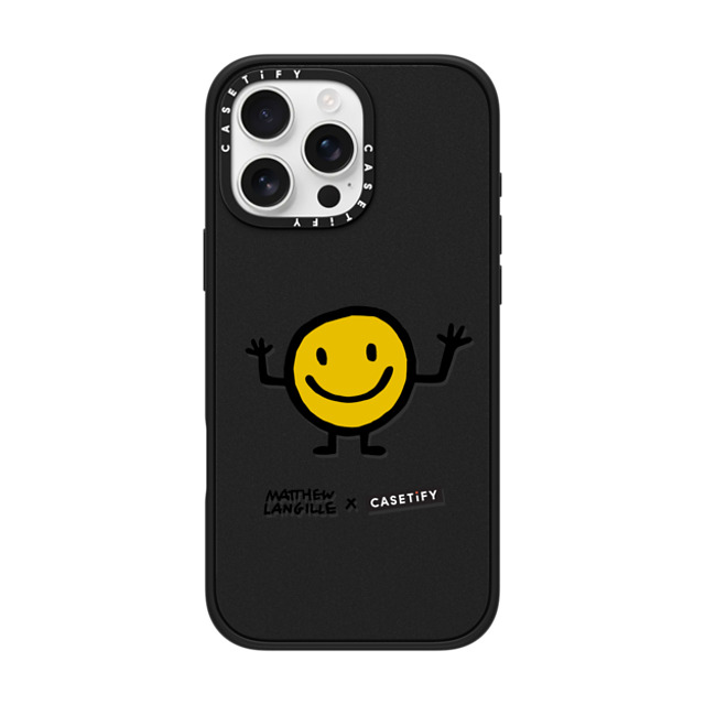 Matthew Langille x CASETiFY iPhone 16 Pro Max ケース マットブラック インパクトケース MagSafe対応 Smile by Matthew Langille