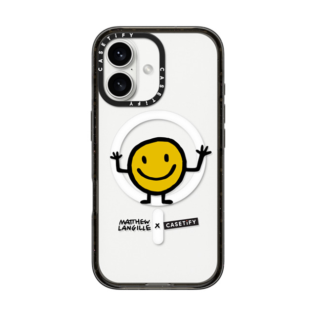 Matthew Langille x CASETiFY iPhone 16 ケース ブラック インパクトケース MagSafe対応 Smile by Matthew Langille