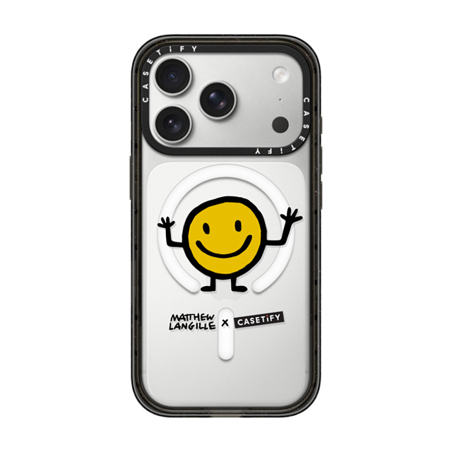 Matthew Langille x CASETiFY iPhone 17 Pro Case Cartoon,Icon Black Impact Case MagSafe Compatible Smile by Matthew Langille Matthew Langille x CASETiFY iPhone 17 Pro Case Cartoon,Icon Black Impact Case MagSafe Compatible Smile by Matthew Langille