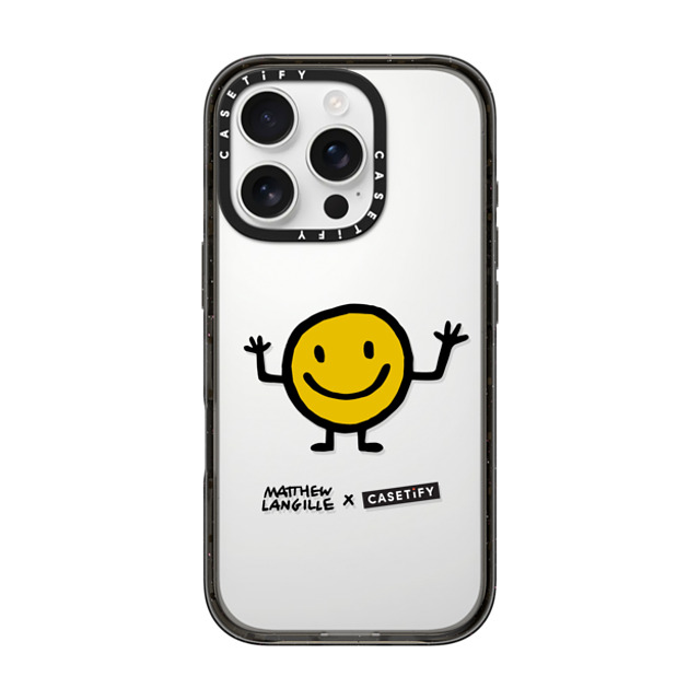 Matthew Langille x CASETiFY iPhone 16 Pro ケース ブラック インパクトケース Smile by Matthew Langille