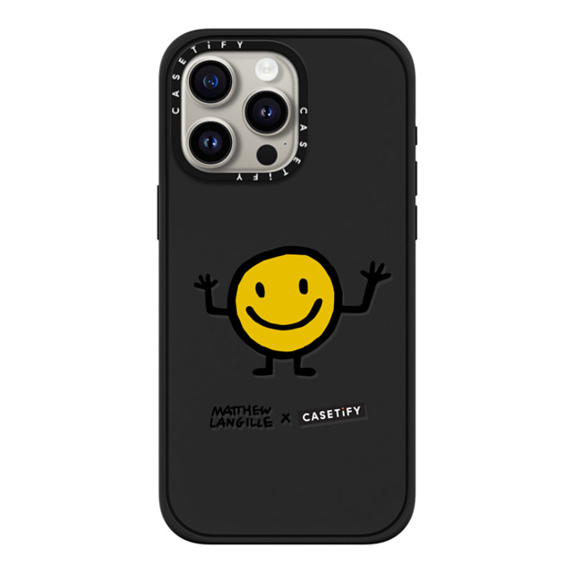 Matthew Langille x CASETiFY iPhone 15 Pro Max ケース マットブラック インパクトケース MagSafe対応 Smile by Matthew Langille