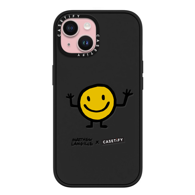 Matthew Langille x CASETiFY iPhone 15 ケース マットブラック インパクトケース MagSafe対応 Smile by Matthew Langille