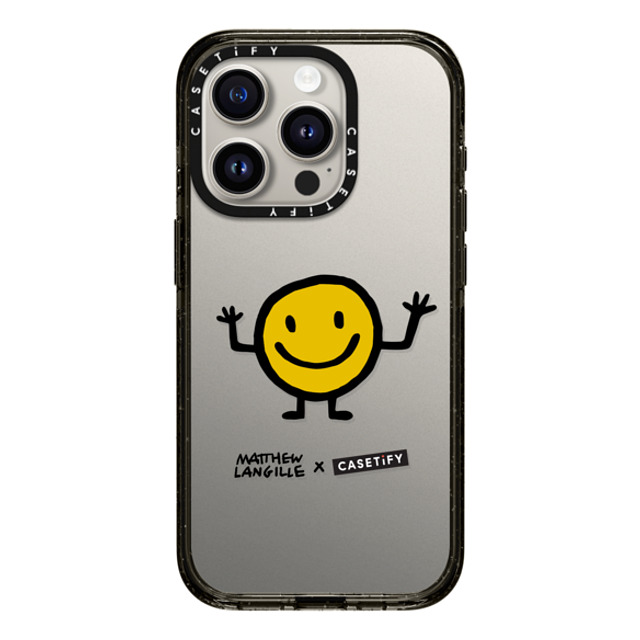 Matthew Langille x CASETiFY iPhone 15 Pro ケース ブラック インパクトケース Smile by Matthew Langille