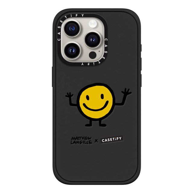 Matthew Langille x CASETiFY iPhone 15 Pro ケース マットブラック インパクトケース MagSafe対応 Smile by Matthew Langille