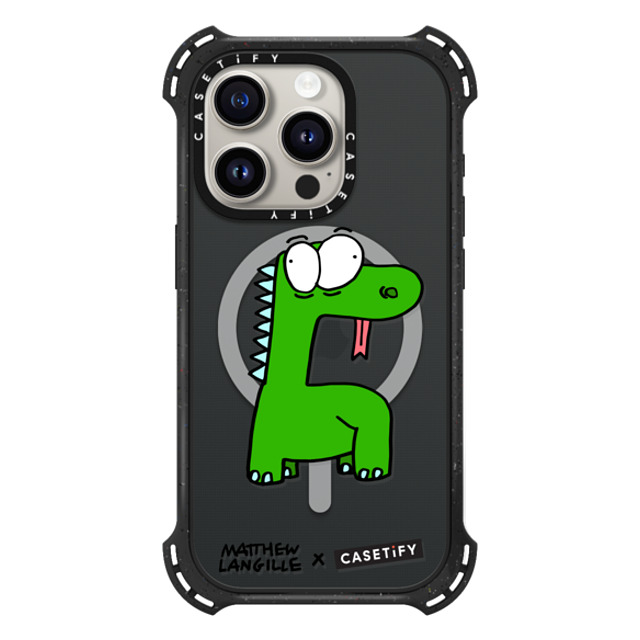 Matthew Langille x CASETiFY iPhone 15 Pro ケース Triple Black バウンスケース Dino by Matthew Langille