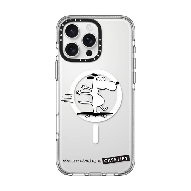 Matthew Langille x CASETiFY iPhone 16 Pro Max ケース Dog,Animal クリア クリア ケース MagSafe対応 Skater Dog by Matthew Langille Back to School Matthew Langille x CASETiFY iPhone 16 Pro Max ケース Dog,Animal クリア クリア ケース MagSafe対応 Skater Dog by Matthew Langille Back to School