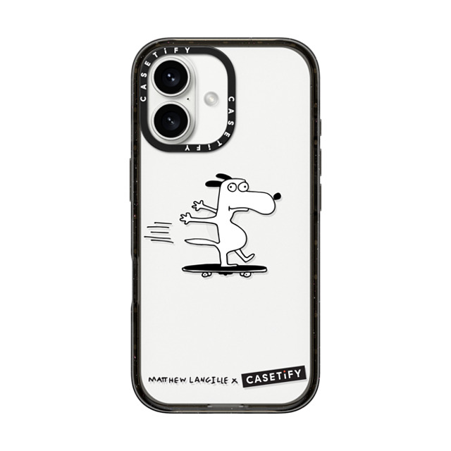 Matthew Langille x CASETiFY iPhone 16 Case Black Impact Case Skater Dog by Matthew Langille Matthew Langille x CASETiFY iPhone 16 Case Black Impact Case Skater Dog by Matthew Langille