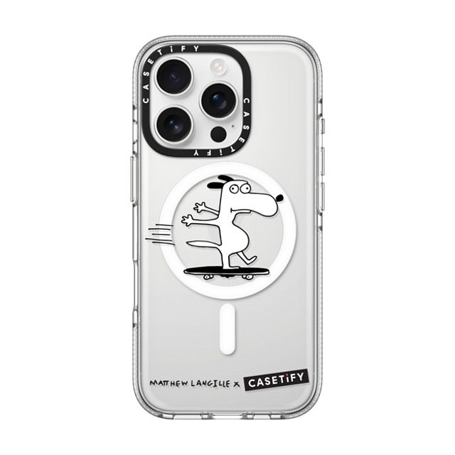 Matthew Langille x CASETiFY iPhone 16 Pro ケース Dog,Animal クリア クリア ケース MagSafe対応 Skater Dog by Matthew Langille Back to School Matthew Langille x CASETiFY iPhone 16 Pro ケース Dog,Animal クリア クリア ケース MagSafe対応 Skater Dog by Matthew Langille Back to School