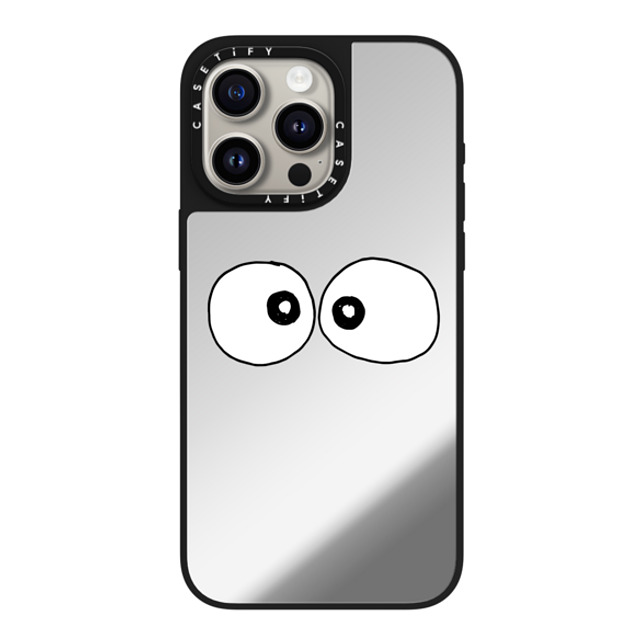 Matthew Langille x CASETiFY iPhone 15 Pro Max ケース Silver on Black ミラーケース MagSafe対応 Eyes by Matthew Langille