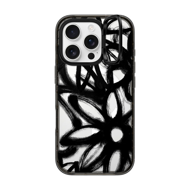 Matthew Langille x CASETiFY iPhone 16 Pro ケース ブラック インパクトリングスタンドケース MagSafe対応 INK by Matthew Langille