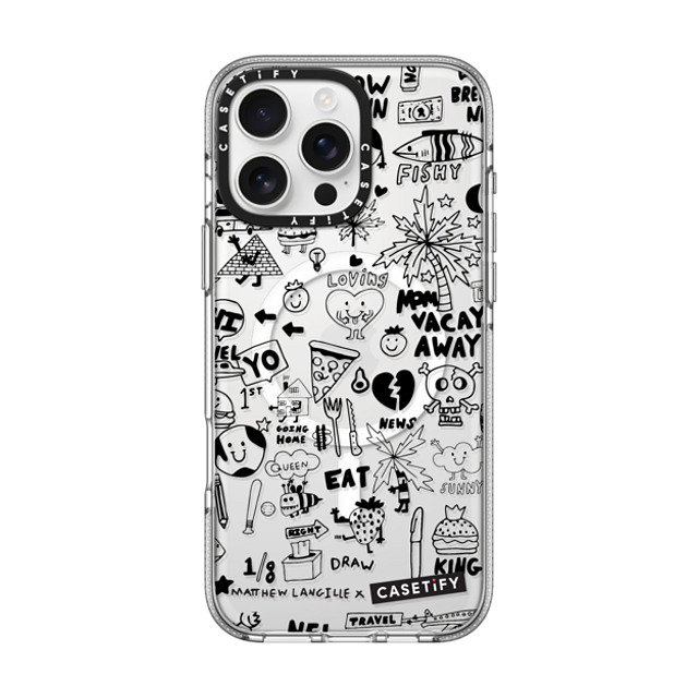 Matthew Langille x CASETiFY iPhone 16 Pro Max ケース Sticker,Cartoon クリア クリア ケース MagSafe対応 Everything Doodle by Matthew Langille Father's Day Matthew Langille x CASETiFY iPhone 16 Pro Max ケース Sticker,Cartoon クリア クリア ケース MagSafe対応 Everything Doodle by Matthew Langille Father's Day