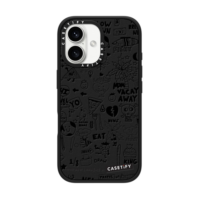 Matthew Langille x CASETiFY iPhone 16 Case Sticker,Cartoon Matte Black Impact Case MagSafe Compatible Everything Doodle by Matthew Langille Mother's Day Matthew Langille x CASETiFY iPhone 16 Case Sticker,Cartoon Matte Black Impact Case MagSafe Compatible Everything Doodle by Matthew Langille Mother's Day