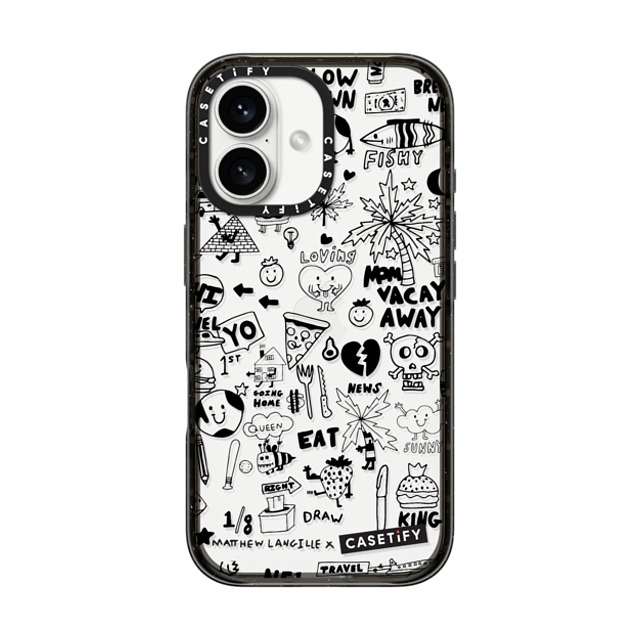 Matthew Langille x CASETiFY iPhone 16 Case Sticker,Cartoon Black インパクトケース Everything Doodle by Matthew Langille Mother's Day Matthew Langille x CASETiFY iPhone 16 Case Sticker,Cartoon Black インパクトケース Everything Doodle by Matthew Langille Mother's Day
