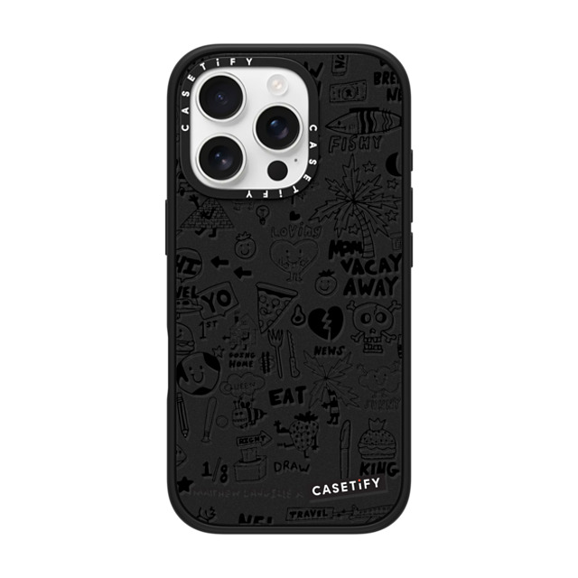 Matthew Langille x CASETiFY iPhone 16 Pro Case Sticker,Cartoon Matte Black Impact Case MagSafe Compatible Everything Doodle by Matthew Langille Mother's Day Matthew Langille x CASETiFY iPhone 16 Pro Case Sticker,Cartoon Matte Black Impact Case MagSafe Compatible Everything Doodle by Matthew Langille Mother's Day