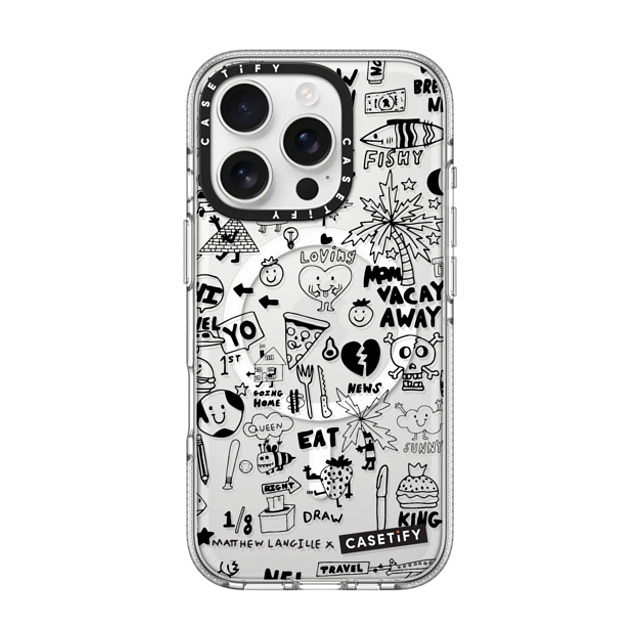 Matthew Langille x CASETiFY iPhone 16 Pro ケース Sticker,Cartoon クリア クリア ケース MagSafe対応 Everything Doodle by Matthew Langille Father's Day Matthew Langille x CASETiFY iPhone 16 Pro ケース Sticker,Cartoon クリア クリア ケース MagSafe対応 Everything Doodle by Matthew Langille Father's Day