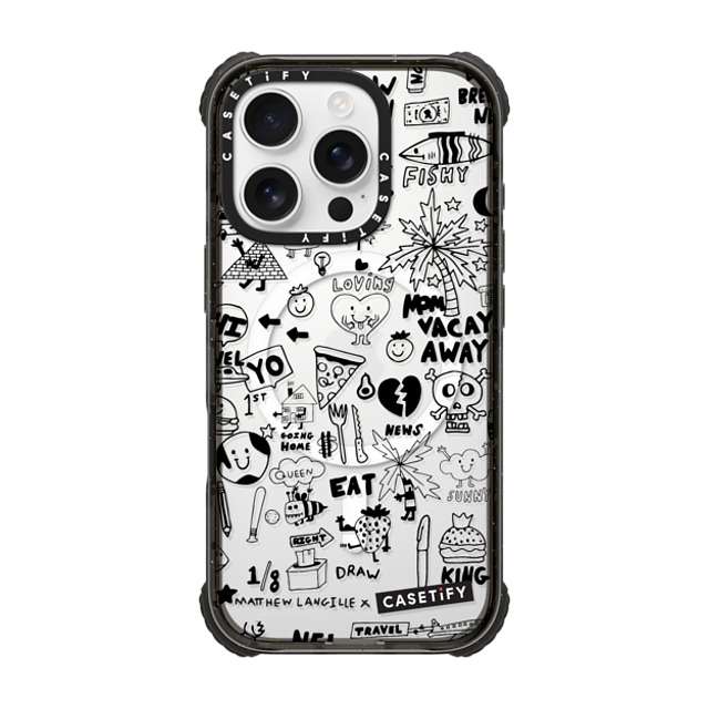 Matthew Langille x CASETiFY iPhone 16 Pro ケース Sticker,Cartoon ブラック ウルトラ インパクトケース MagSafe 対応 Everything Doodle by Matthew Langille Mother's Day Matthew Langille x CASETiFY iPhone 16 Pro ケース Sticker,Cartoon ブラック ウルトラ インパクトケース MagSafe 対応 Everything Doodle by Matthew Langille Mother's Day