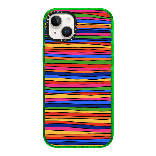 Matthew Langille x CASETiFY iPhone 14 Plus ケース グリーン インパクトケース MagSafe対応 Stripes by Matthew Langille