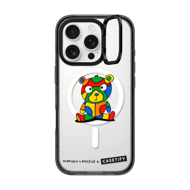 Matthew Langille x CASETiFY iPhone 16 Pro ケース Bear,Animal ブラック インパクトリングスタンドケース MagSafe対応 Stitches The Bear by Matthew Langille Father's Day Matthew Langille x CASETiFY iPhone 16 Pro ケース Bear,Animal ブラック インパクトリングスタンドケース MagSafe対応 Stitches The Bear by Matthew Langille Father's Day