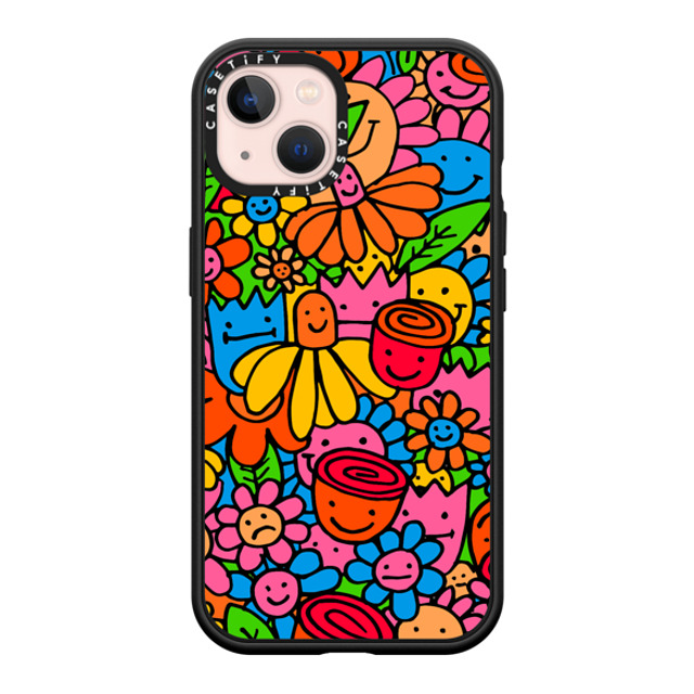 Matthew Langille x CASETiFY iPhone 13 ケース マットブラック インパクトケース MagSafe対応 Flowers by Matthew Langille