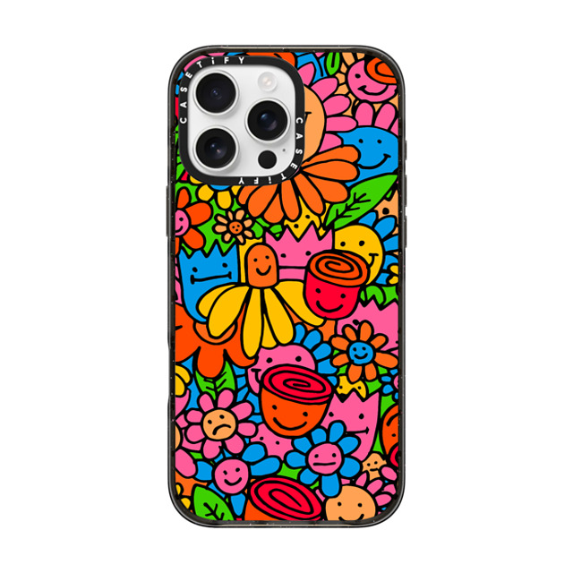 Matthew Langille x CASETiFY iPhone 16 Pro Max ケース ブラック インパクトケース MagSafe対応 Flowers by Matthew Langille