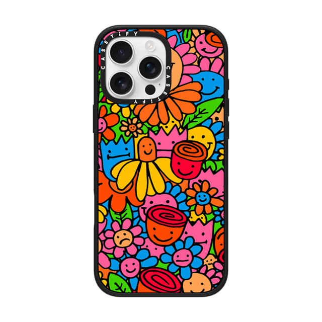 Matthew Langille x CASETiFY iPhone 16 Pro Max ケース マットブラック インパクトケース MagSafe対応 Flowers by Matthew Langille