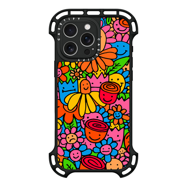 Matthew Langille x CASETiFY iPhone 16 Pro Max ケース ブラック ウルトラ バウンスケース MagSafe対応 Flowers by Matthew Langille