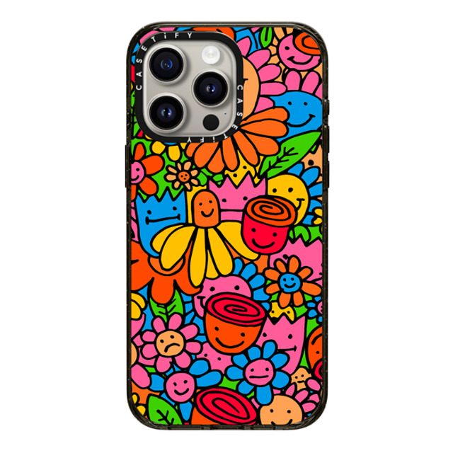 Matthew Langille x CASETiFY iPhone 15 Pro Max ケース ブラック インパクトケース Flowers by Matthew Langille