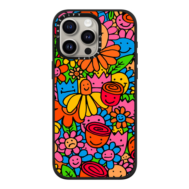 Matthew Langille x CASETiFY iPhone 15 Pro Max ケース マットブラック インパクトケース MagSafe対応 Flowers by Matthew Langille