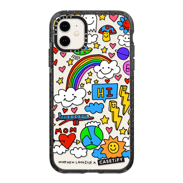 Matthew Langille x CASETiFY iPhone 11 ケース ブラック インパクトケース Hi! by Matthew Langille