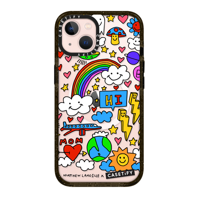 Matthew Langille x CASETiFY iPhone 13 ケース ブラック インパクトケース MagSafe対応 Hi! by Matthew Langille