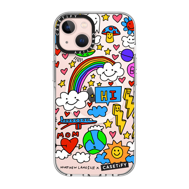 Matthew Langille x CASETiFY iPhone 13 ケース クリア クリア ケース MagSafe対応 Hi! by Matthew Langille