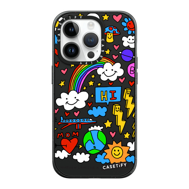 Matthew Langille x CASETiFY iPhone 14 Pro ケース マットブラック インパクトケース MagSafe対応 Hi! by Matthew Langille