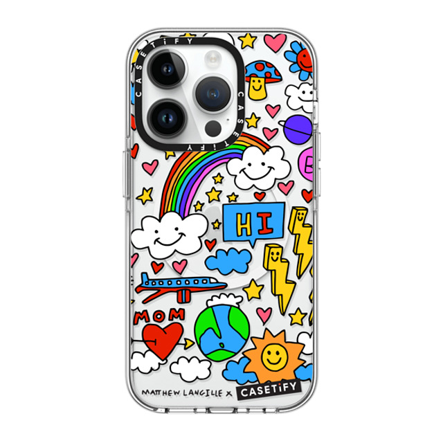 Matthew Langille x CASETiFY iPhone 14 Pro ケース クリア クリア ケース MagSafe対応 Hi! by Matthew Langille