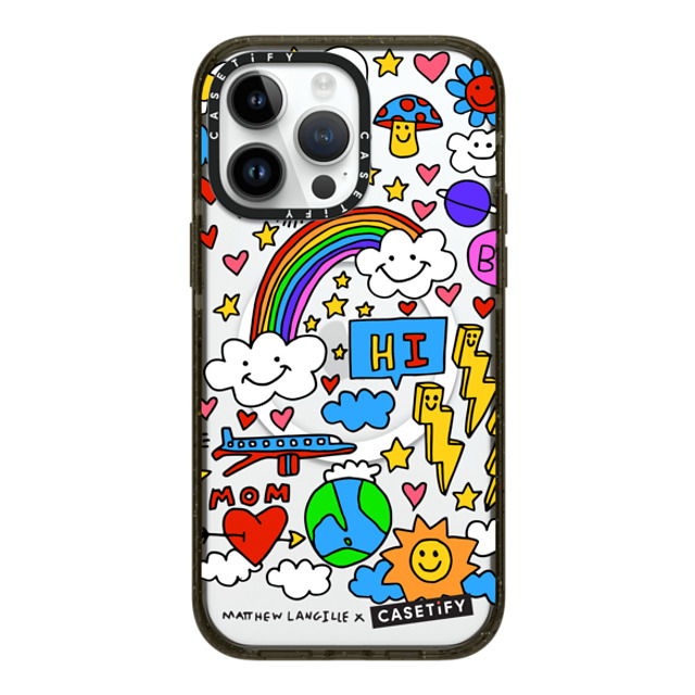 Matthew Langille x CASETiFY iPhone 14 Pro Max ケース ブラック インパクトケース MagSafe対応 Hi! by Matthew Langille