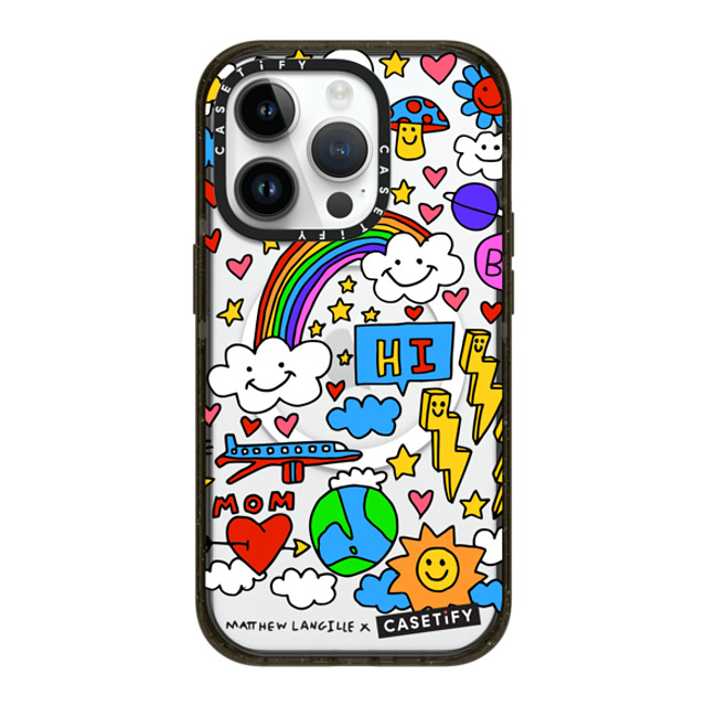 Matthew Langille x CASETiFY iPhone 14 Pro ケース ブラック インパクトケース MagSafe対応 Hi! by Matthew Langille