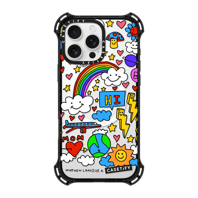 Matthew Langille x CASETiFY iPhone 16 Pro Max ケース ブラック バウンスケース Hi! by Matthew Langille